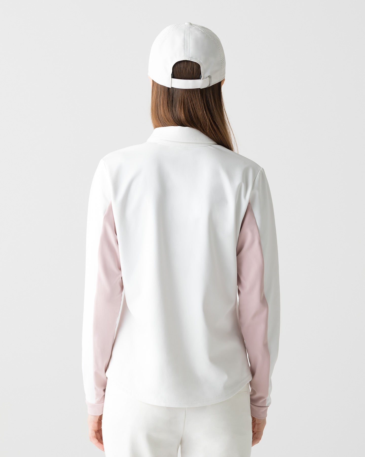 CRONOS BLACK WOMEN FITTED LONG SLEEVE POLO【PINK】