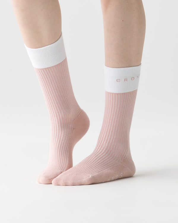 CRONOS BLACK WOMEN DOUBLE LOGO SOCKS【PINK】