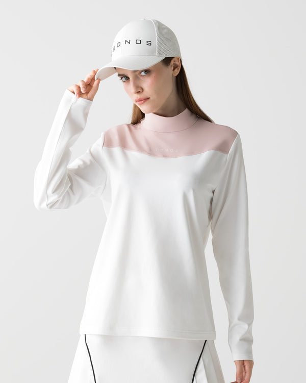 CRONOS BLACK WOMEN THERMAL MOCK NECK【PINK】