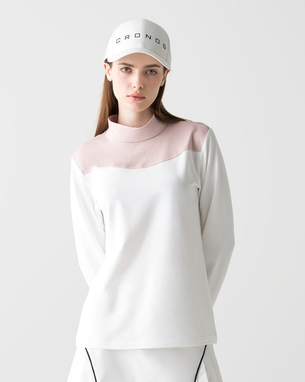 CRONOS BLACK WOMEN THERMAL MOCK NECK【PINK】