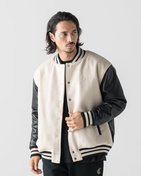 CRONOS HERITAGE VARSITY JACKET【CREAM】