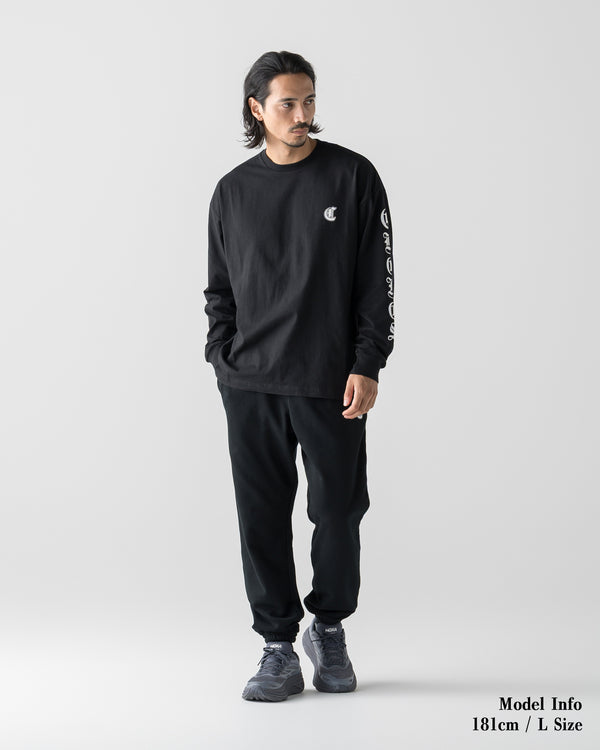 CRONOS BLACKLETTER SOFT MOTION L/S TEE【BLACK×WHITE】