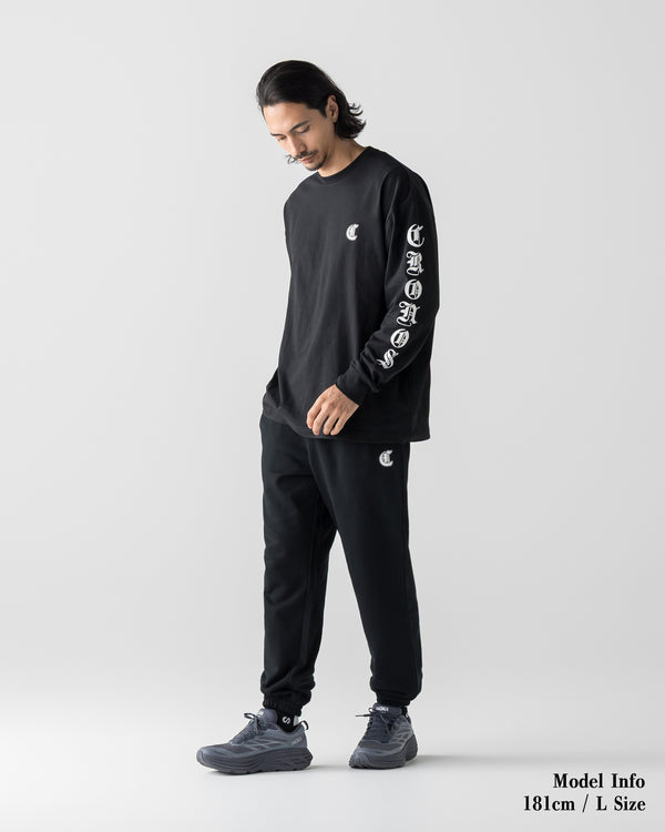 CRONOS BLACKLETTER SOFT MOTION L/S TEE【BLACK×WHITE】