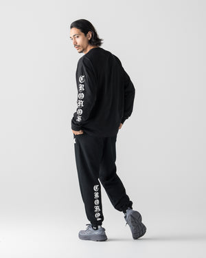 CRONOS BLACKLETTER SOFT MOTION SWEAT PANTS【BLACK×WHITE】