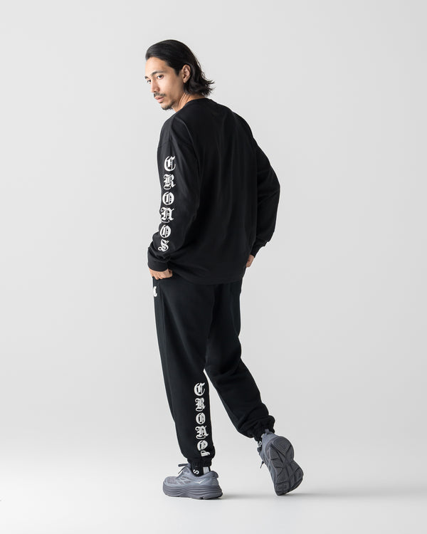 CRONOS BLACKLETTER SOFT MOTION L/S TEE【BLACK×WHITE】