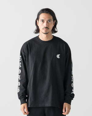 CRONOS BLACKLETTER SOFT MOTION L/S TEE【BLACK×WHITE】