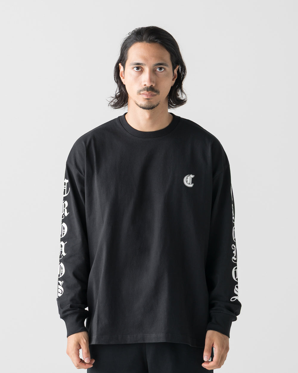 CRONOS BLACKLETTER SOFT MOTION L/S TEE【BLACK×WHITE】