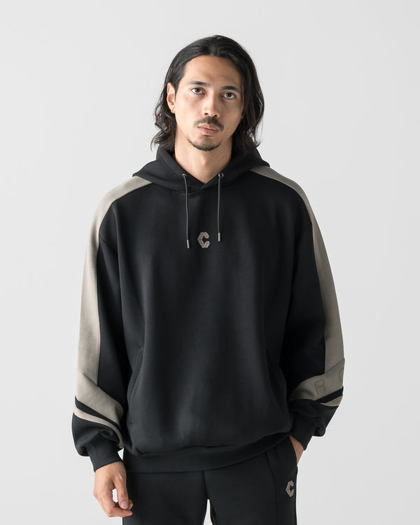 CRONOS DUAL PANEL HOODIE【BLACK×TAUPE】