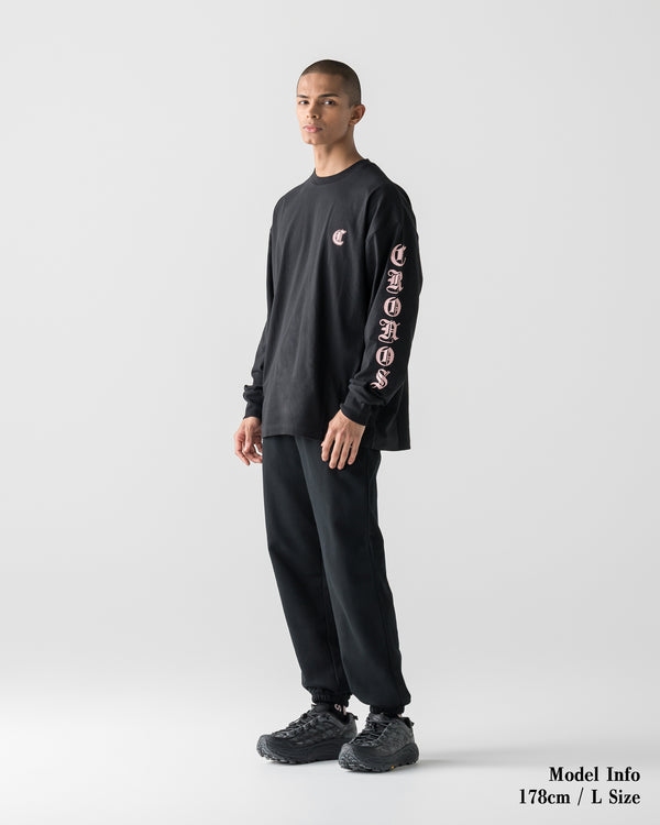 CRONOS BLACKLETTER SOFT MOTION L/S TEE【BLACK×PINK】