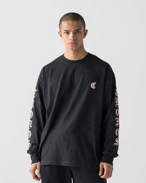 CRONOS BLACKLETTER SOFT MOTION L/S TEE【BLACK×PINK】