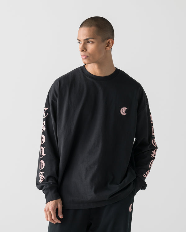 CRONOS BLACKLETTER SOFT MOTION L/S TEE【BLACK×PINK】