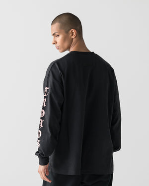 CRONOS BLACKLETTER SOFT MOTION L/S TEE【BLACK×PINK】