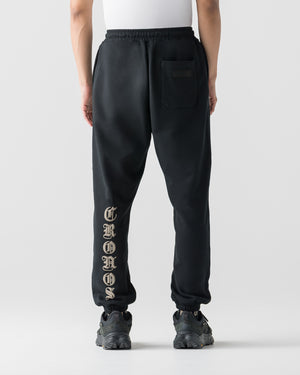 CRONOS BLACKLETTER SOFT MOTION SWEAT PANTS【BLACK×TAUPE】