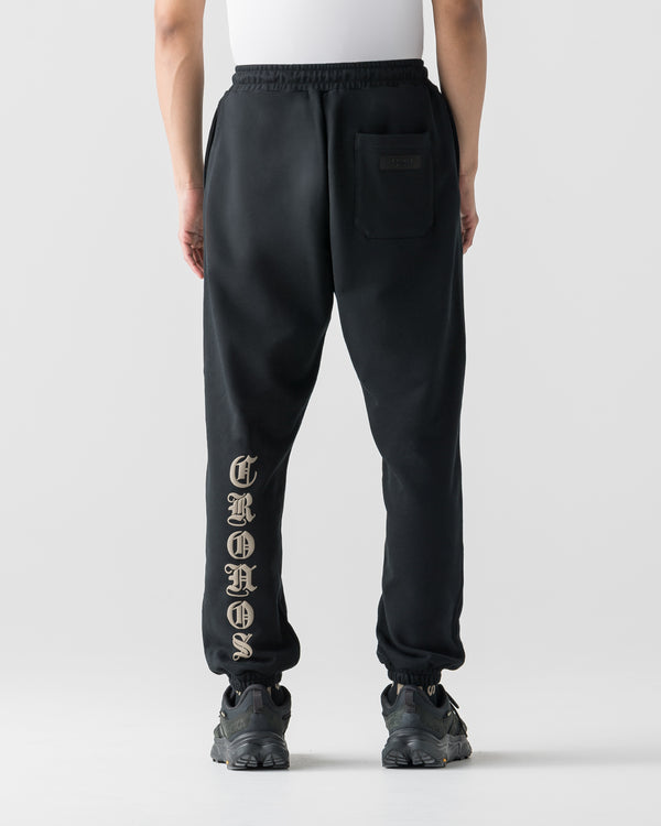 CRONOS BLACKLETTER SOFT MOTION SWEAT PANTS【BLACK×TAUPE】