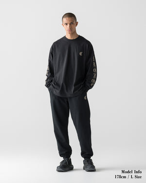 CRONOS BLACKLETTER SOFT MOTION L/S TEE【BLACK×TAUPE】