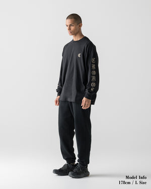CRONOS BLACKLETTER SOFT MOTION L/S TEE【BLACK×TAUPE】