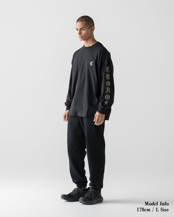 CRONOS BLACKLETTER SOFT MOTION L/S TEE【BLACK×TAUPE】