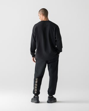 CRONOS BLACKLETTER SOFT MOTION L/S TEE【BLACK×TAUPE】