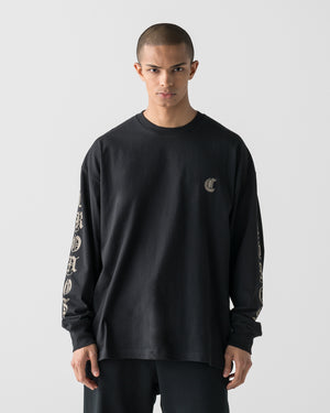CRONOS BLACKLETTER SOFT MOTION L/S TEE【BLACK×TAUPE】