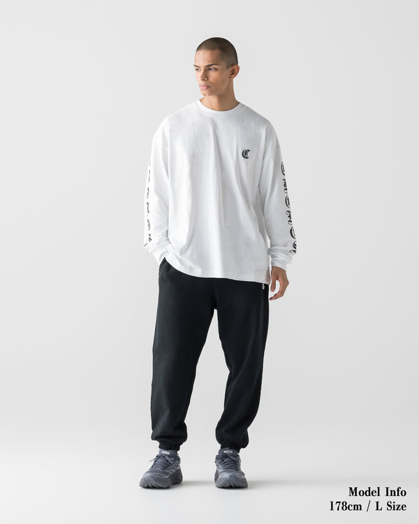 CRONOS BLACKLETTER SOFT MOTION L/S TEE【WHITE】