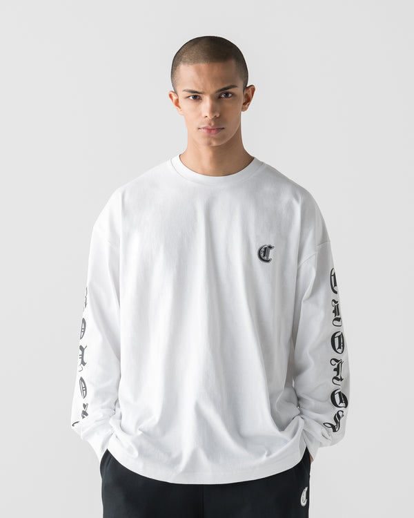 CRONOS BLACKLETTER SOFT MOTION L/S TEE【WHITE】