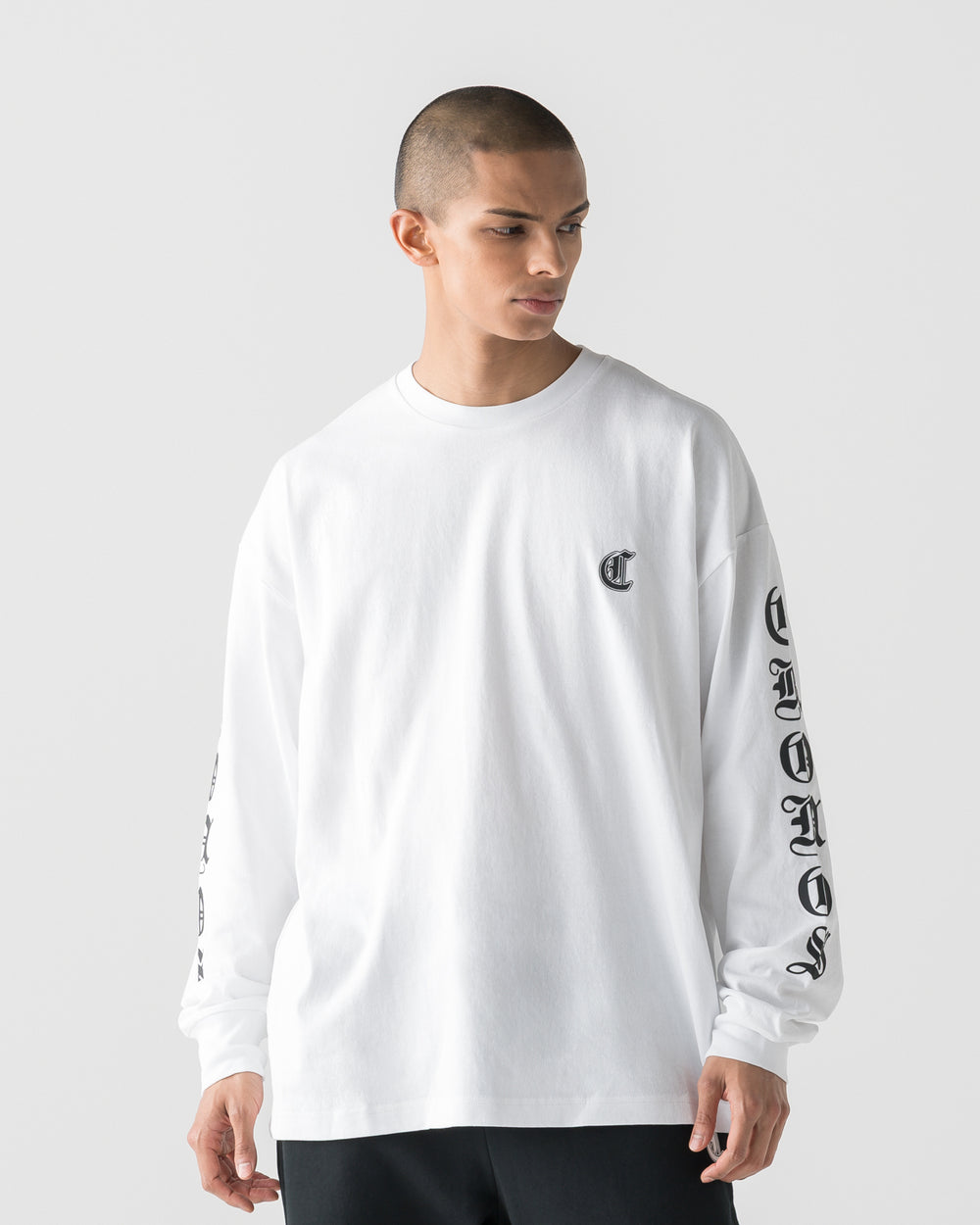CRONOS BLACKLETTER SOFT MOTION L/S TEE【WHITE】