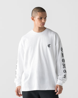 CRONOS BLACKLETTER SOFT MOTION L/S TEE【WHITE】