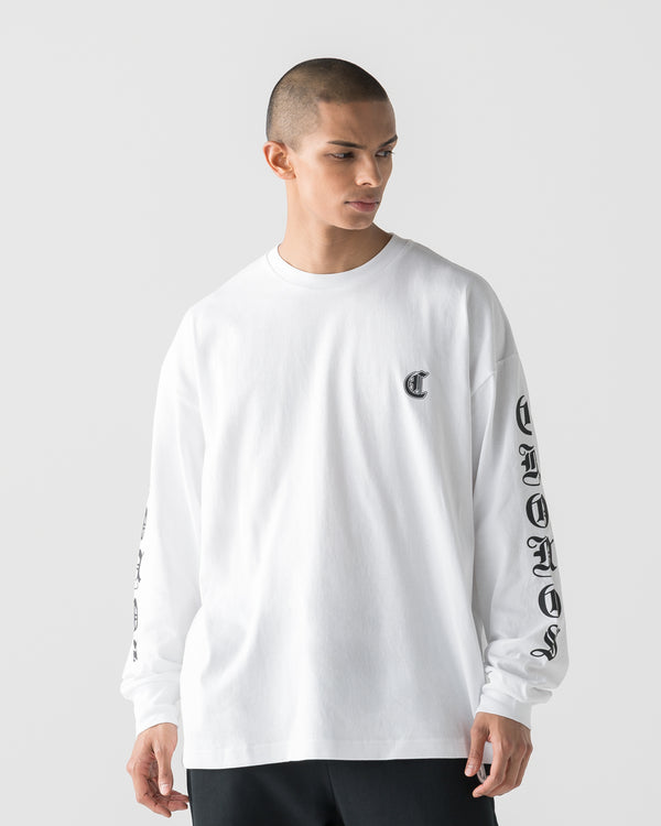 CRONOS BLACKLETTER SOFT MOTION L/S TEE【WHITE】