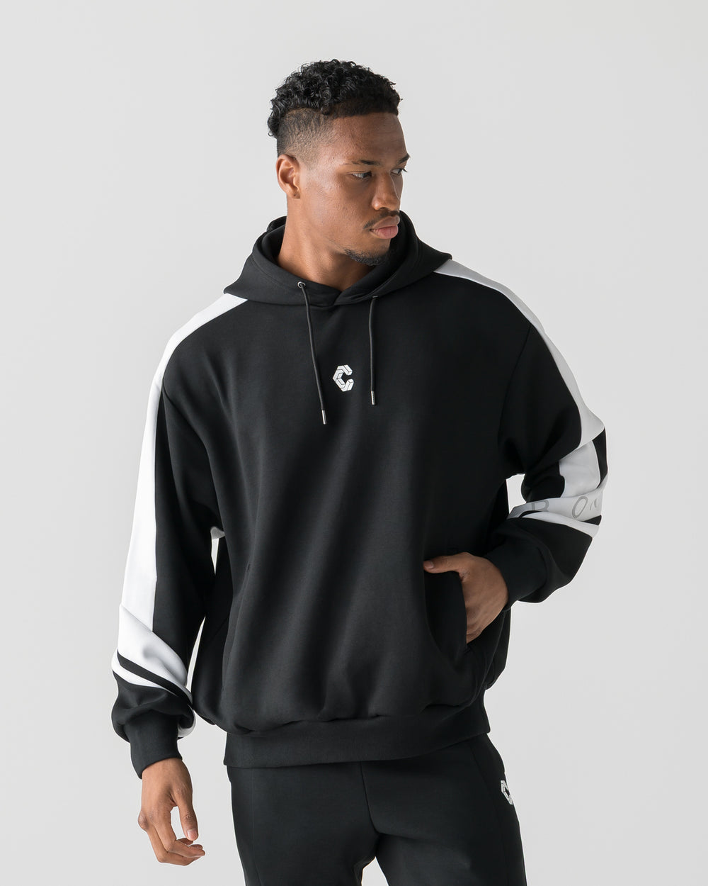 CRONOS DUAL PANEL HOODIE【BLACK×WHITE】