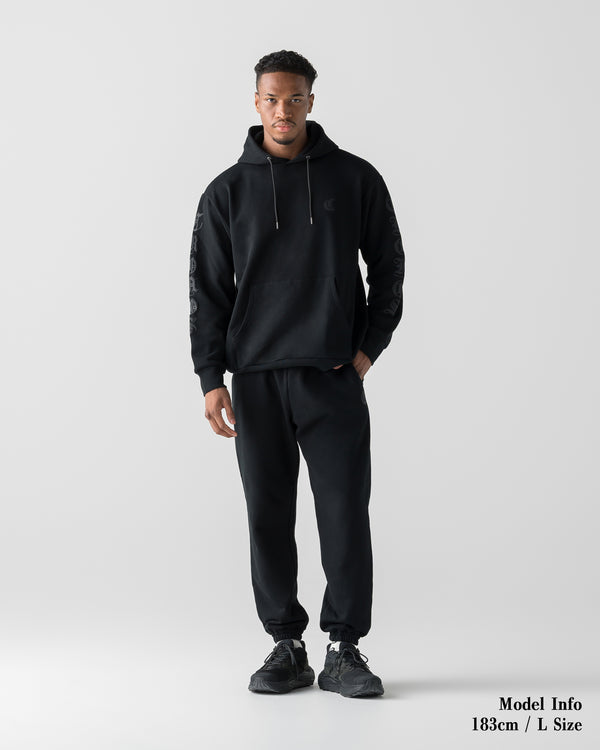 CRONOS BLACKLETTER SOFT MOTION HOODIE【BLACK】