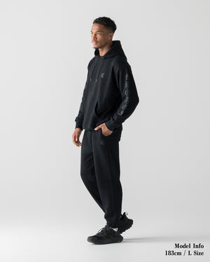 CRONOS BLACKLETTER SOFT MOTION HOODIE【BLACK】