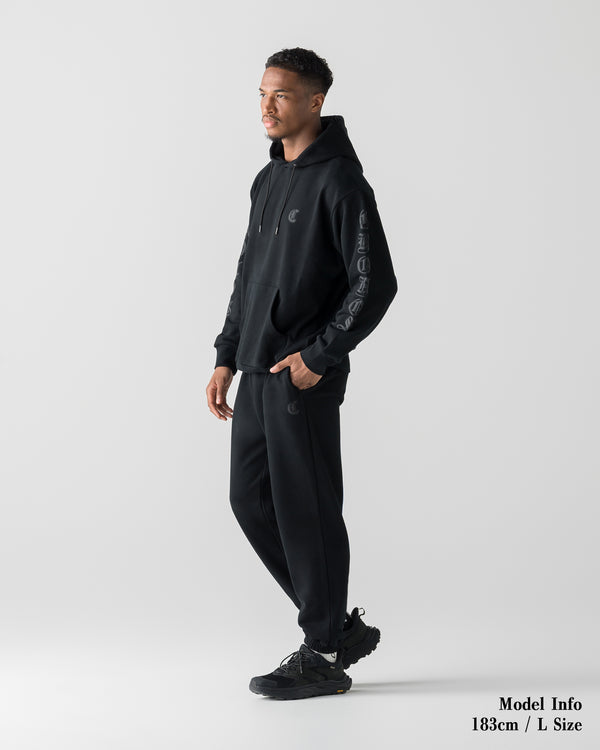 CRONOS BLACKLETTER SOFT MOTION HOODIE【BLACK】