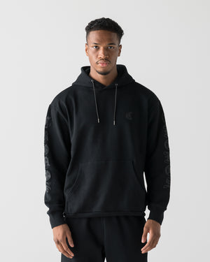CRONOS BLACKLETTER SOFT MOTION HOODIE【BLACK】