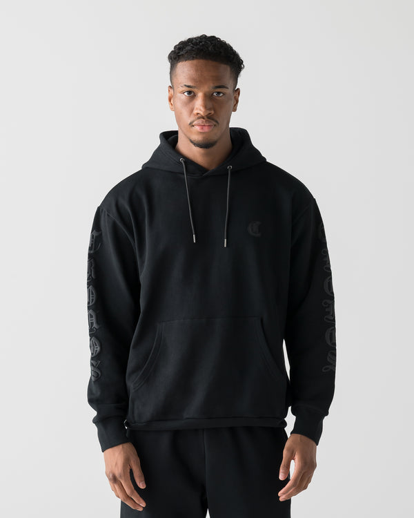 CRONOS BLACKLETTER SOFT MOTION HOODIE【BLACK】