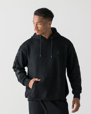 CRONOS BLACKLETTER SOFT MOTION HOODIE【BLACK】