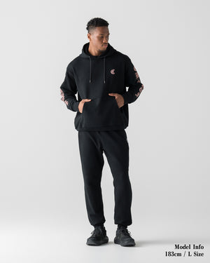CRONOS BLACKLETTER SOFT MOTION HOODIE【BLACK×PINK】