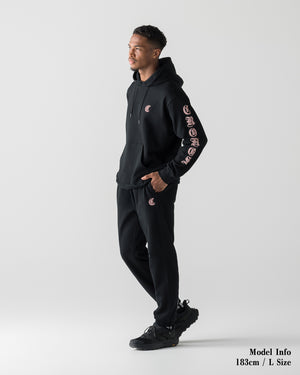 CRONOS BLACKLETTER SOFT MOTION HOODIE【BLACK×PINK】