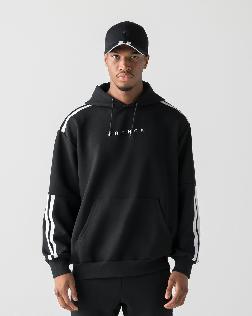 CRONOS RE-LINE HOODIE【BLACK×WHITE】