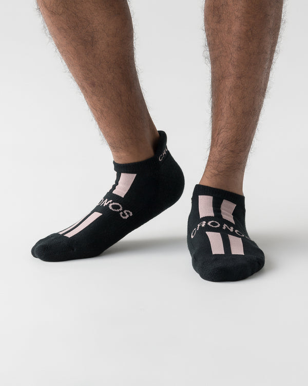 CRONOS LINE MARK SOCKS【BLACK×PINK】