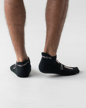 CRONOS LINE MARK SOCKS【BLACK×PINK】