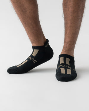CRONOS LINE MARK SOCKS【BLACK×TAUPE】