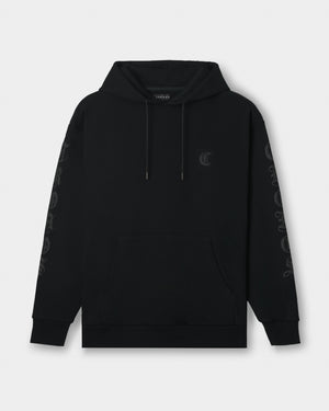 CRONOS BLACKLETTER SOFT MOTION HOODIE【BLACK】