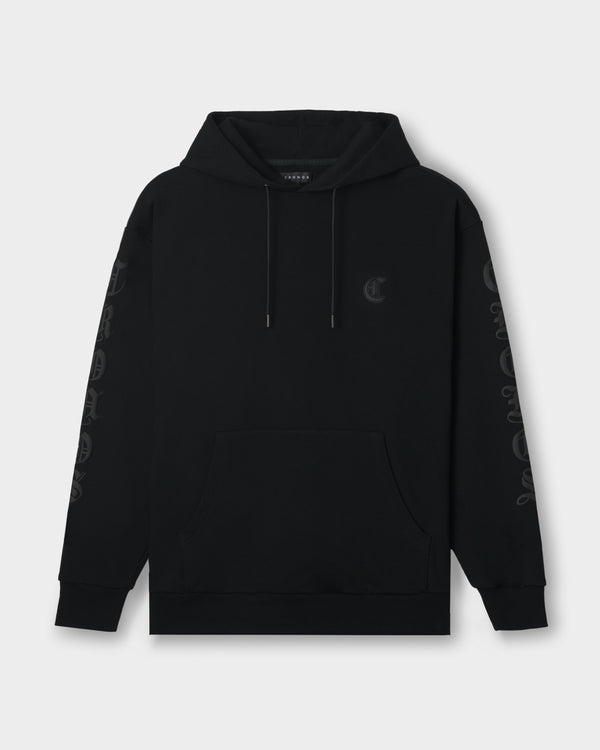 CRONOS BLACKLETTER SOFT MOTION HOODIE【BLACK】