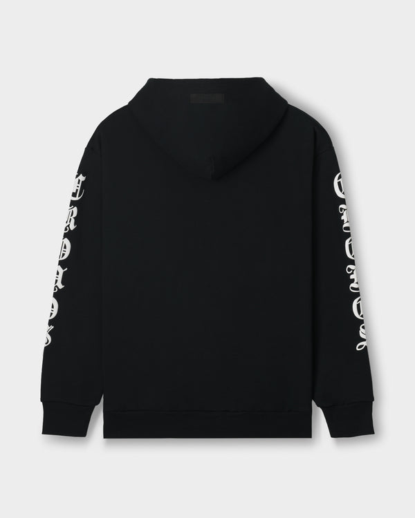 CRONOS BLACKLETTER SOFT MOTION HOODIE【BLACK×WHITE】