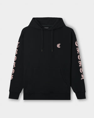 CRONOS BLACKLETTER SOFT MOTION HOODIE【BLACK×PINK】