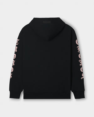 CRONOS BLACKLETTER SOFT MOTION HOODIE【BLACK×PINK】