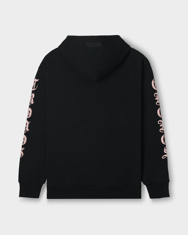 CRONOS BLACKLETTER SOFT MOTION HOODIE【BLACK×PINK】