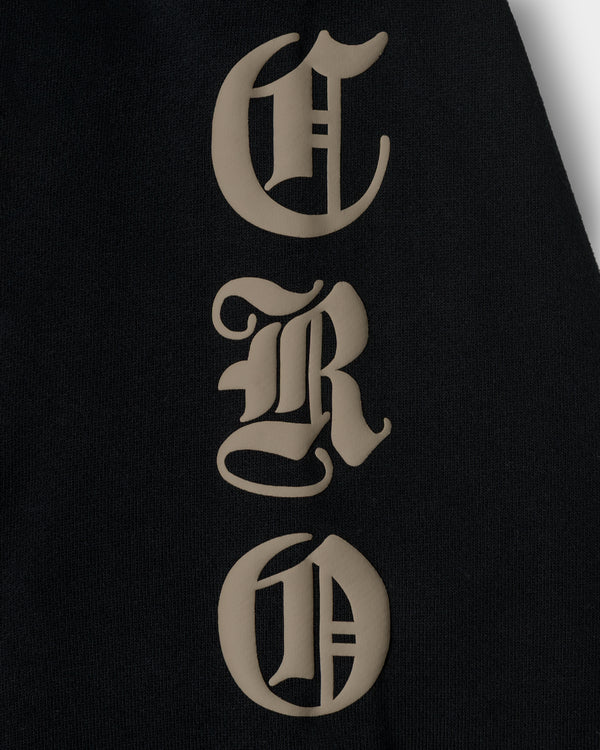 CRONOS BLACKLETTER SOFT MOTION HOODIE【BLACK×TAUPE】