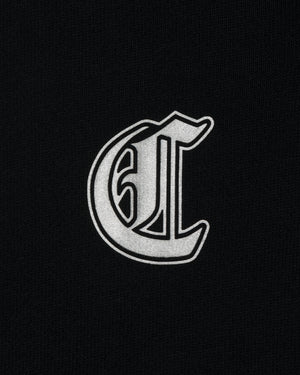 CRONOS BLACKLETTER SOFT MOTION HOODIE CROSS【BLACK×SILVER】