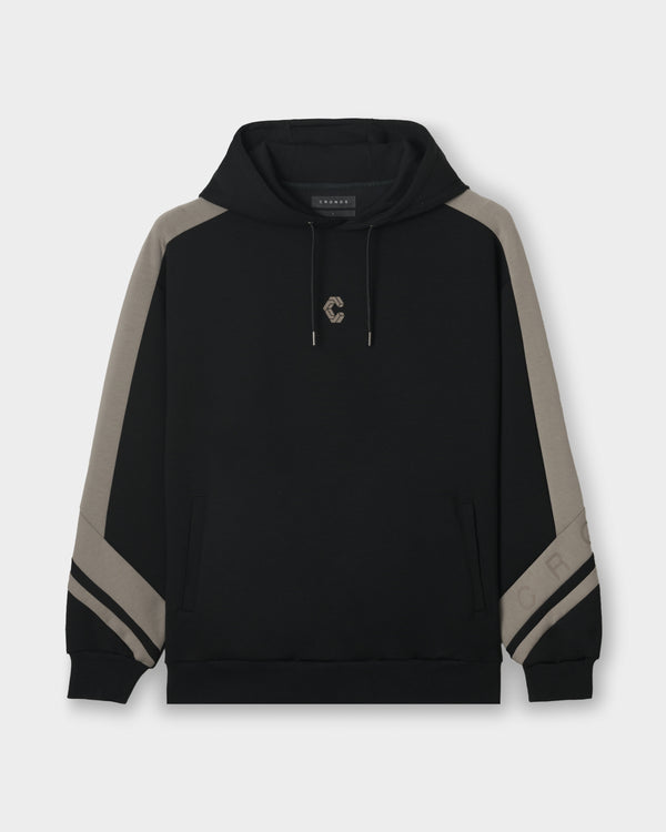 CRONOS DUAL PANEL HOODIE【BLACK×TAUPE】